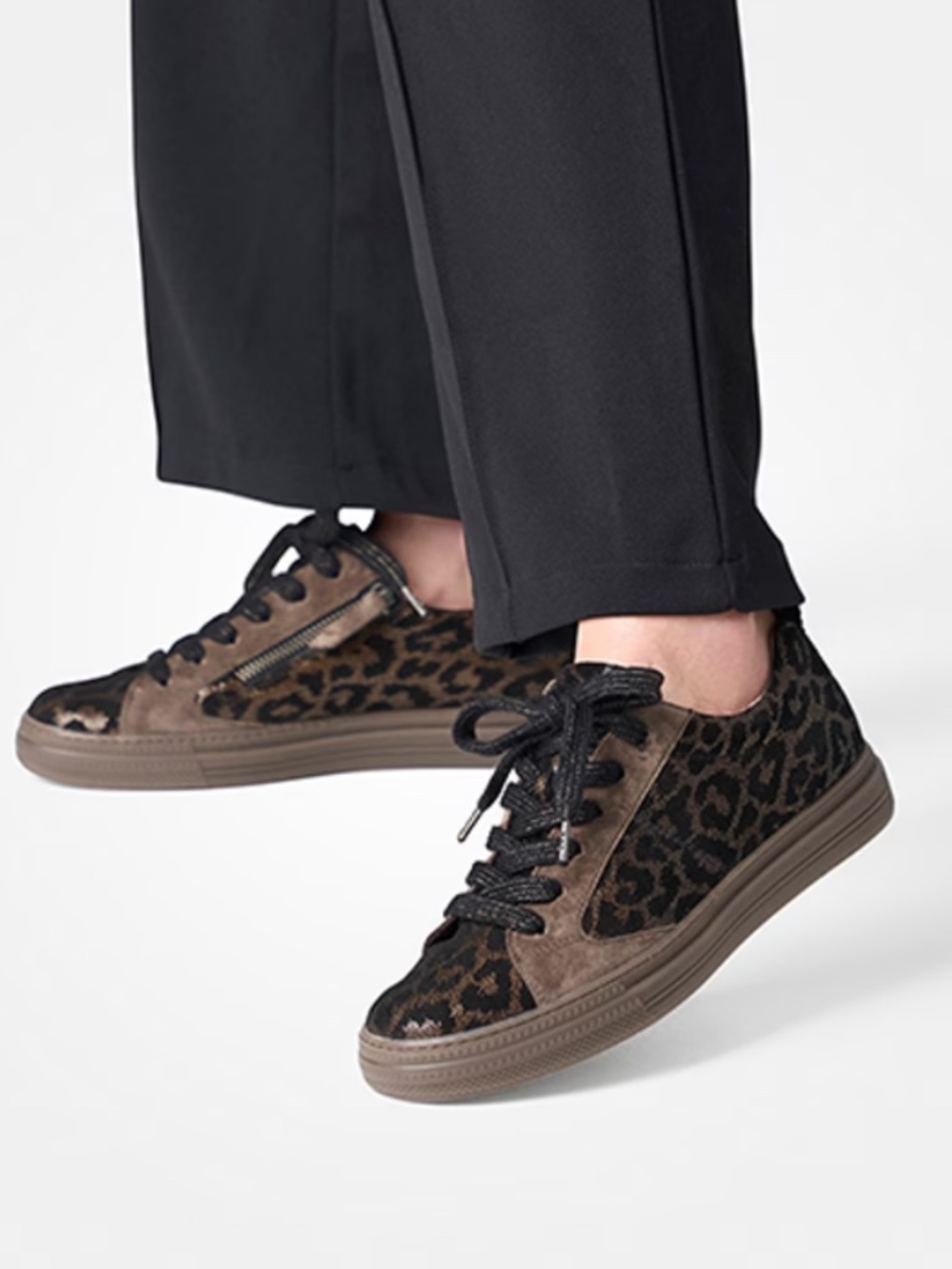 PAUL GREEN  Capri Glitter Leather Sneakers